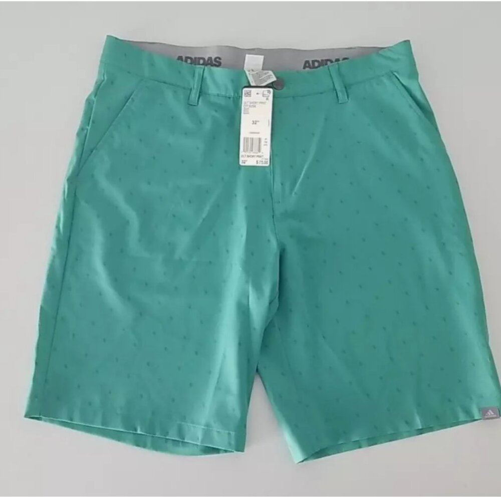 Adidas Golf Pinecone Print Ult Shorts Mint Size 32 NWT Mens Casual Stretch